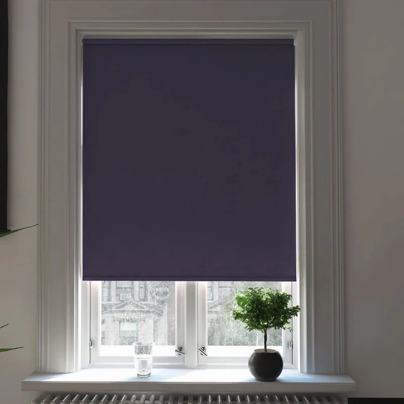 Milano Oxford Blue Blackout Battery / Solar Roller Blind
