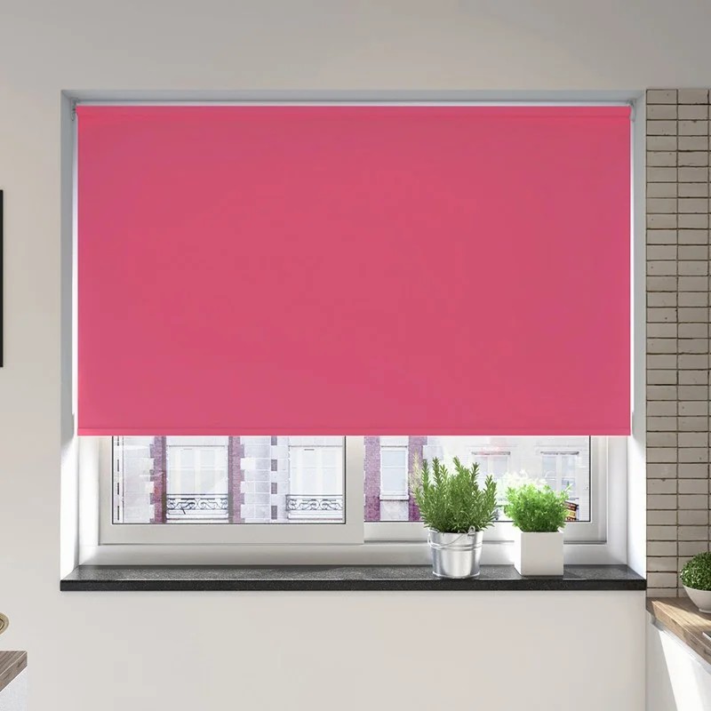 Milano Pink Blackout Battery / Solar Roller Blind