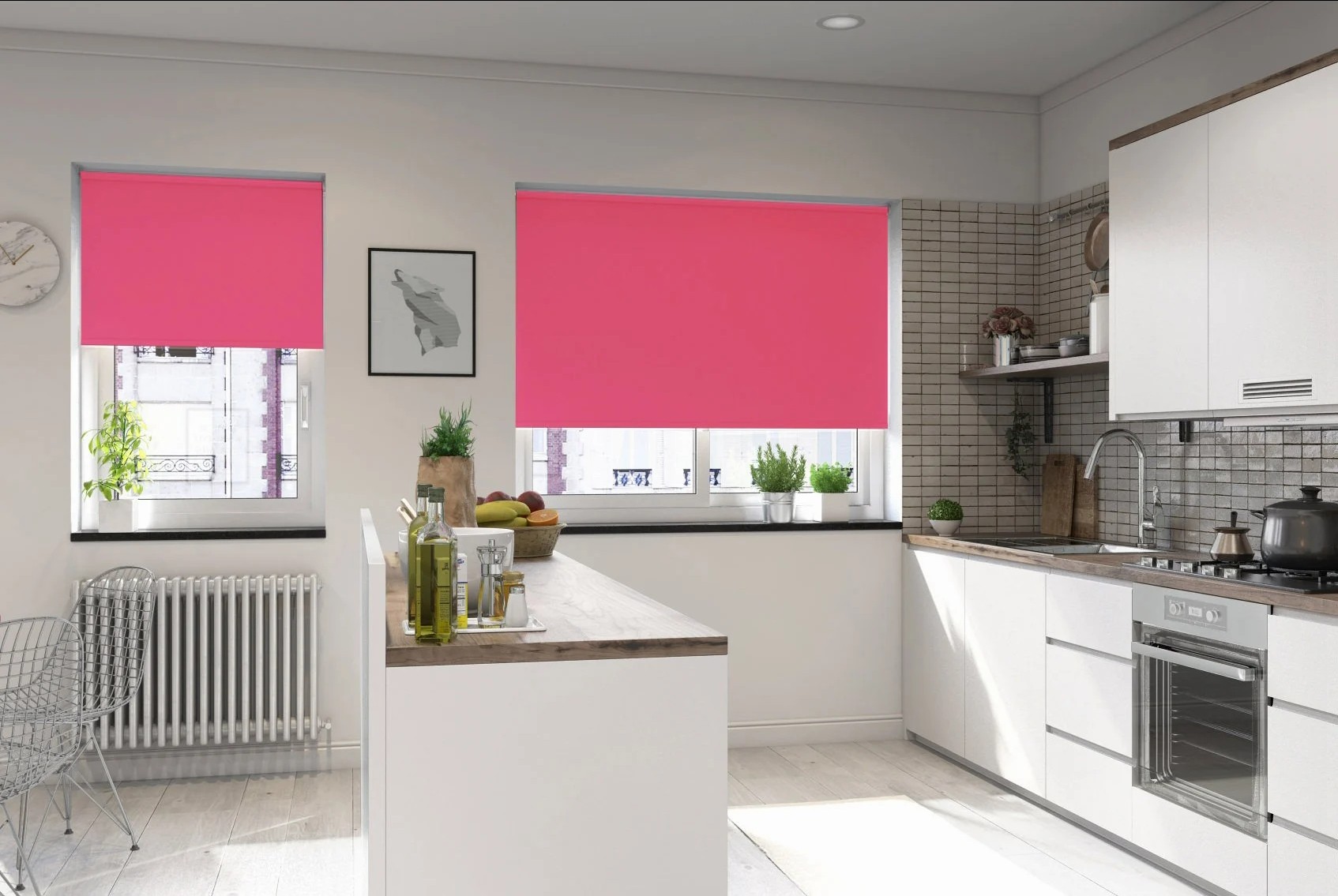 milano pink blackout roller blind
