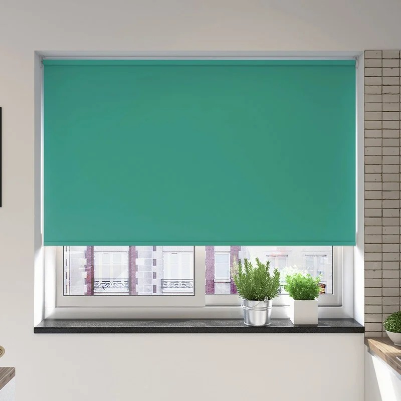Milano Turquoise Blackout Battery / Solar Roller Blind