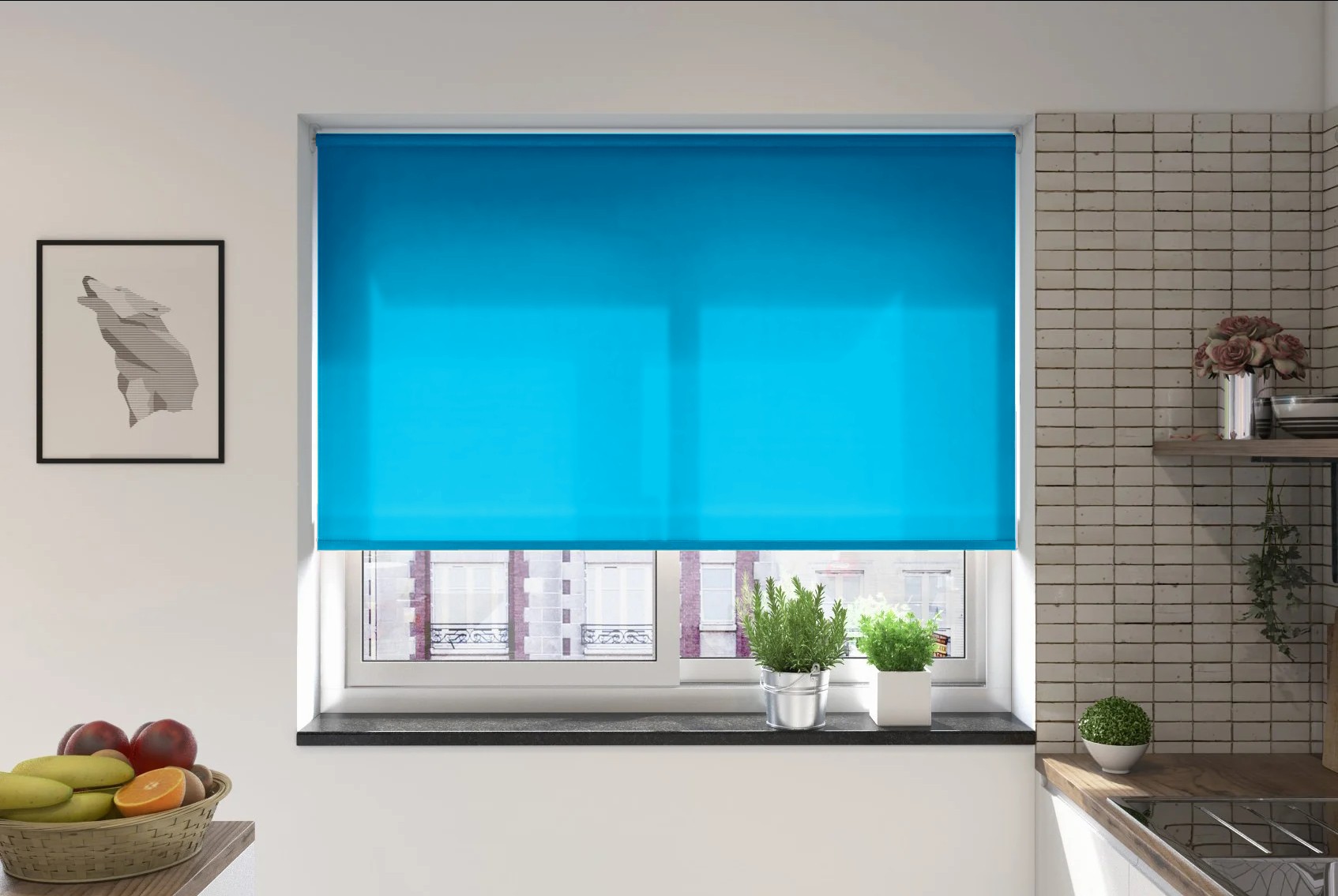 verona aqua dimout smart roller blind