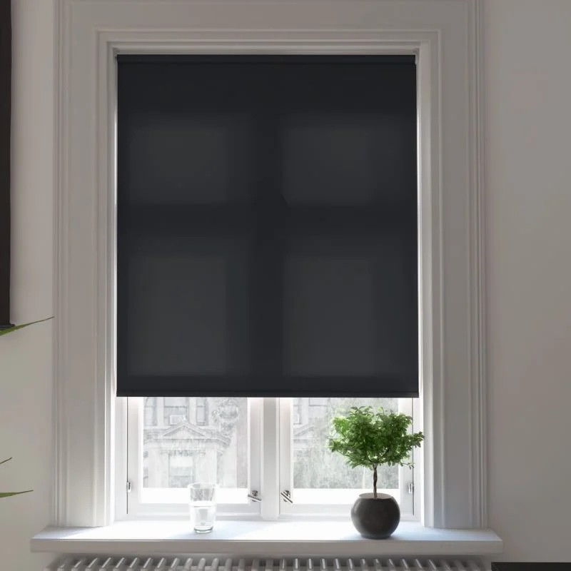 Verona Black Dimout Battery / Solar Roller Blind