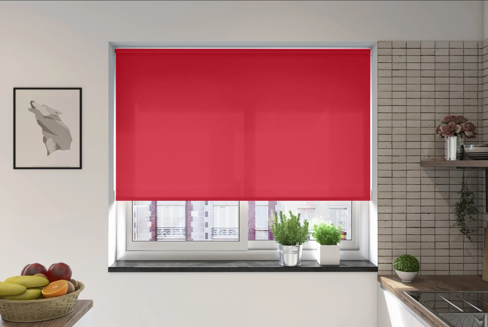 verona cherry dimout cordless roller blind