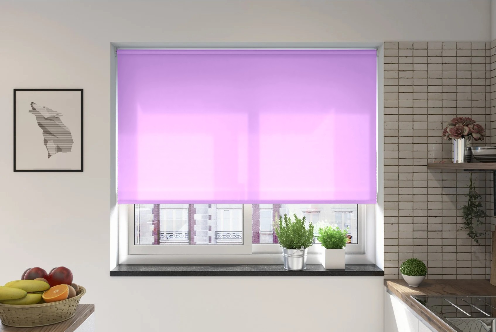 verona lilac dimout cordless roller blind