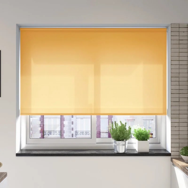 Verona Mustard Dimout Battery / Solar Roller Blind