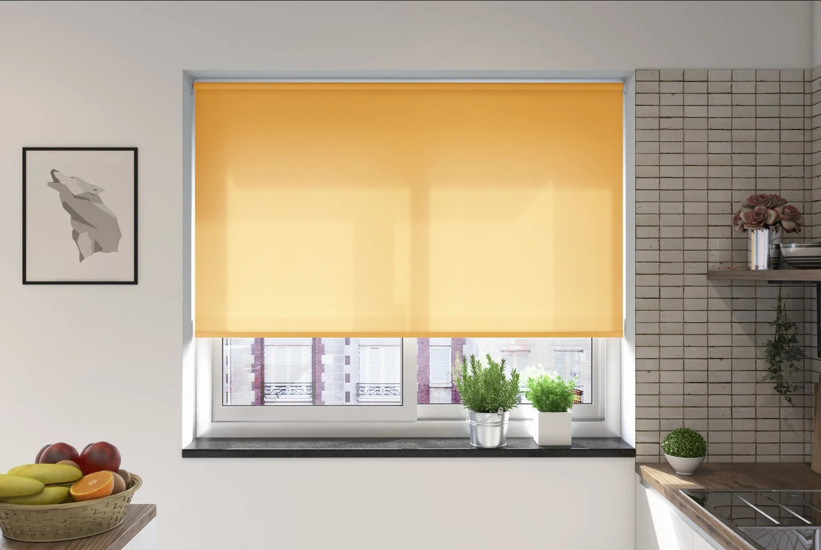 verona mustard dimout premium xl blackout roller blind