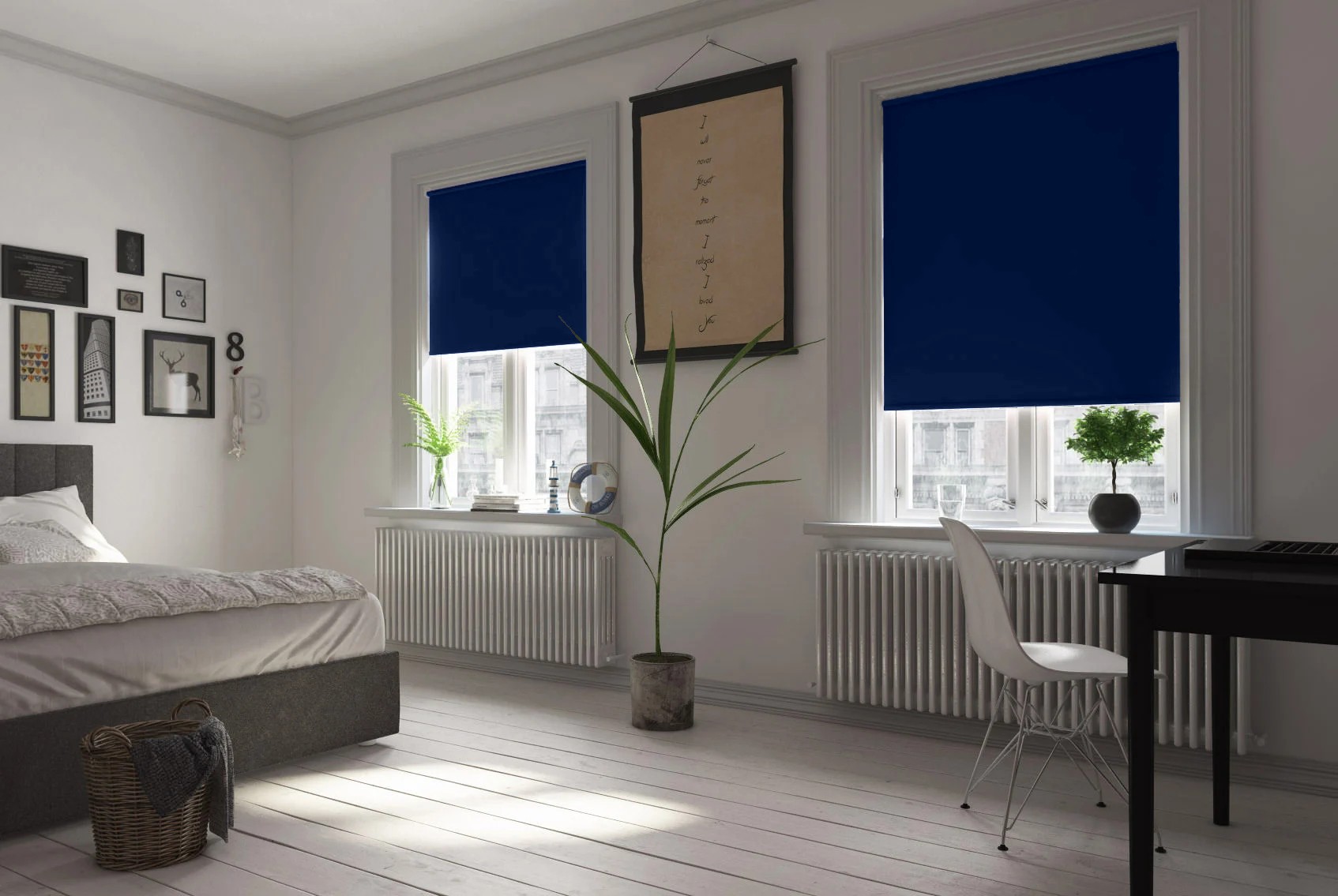 verona oxford blue dimout premium xl blackout roller blind