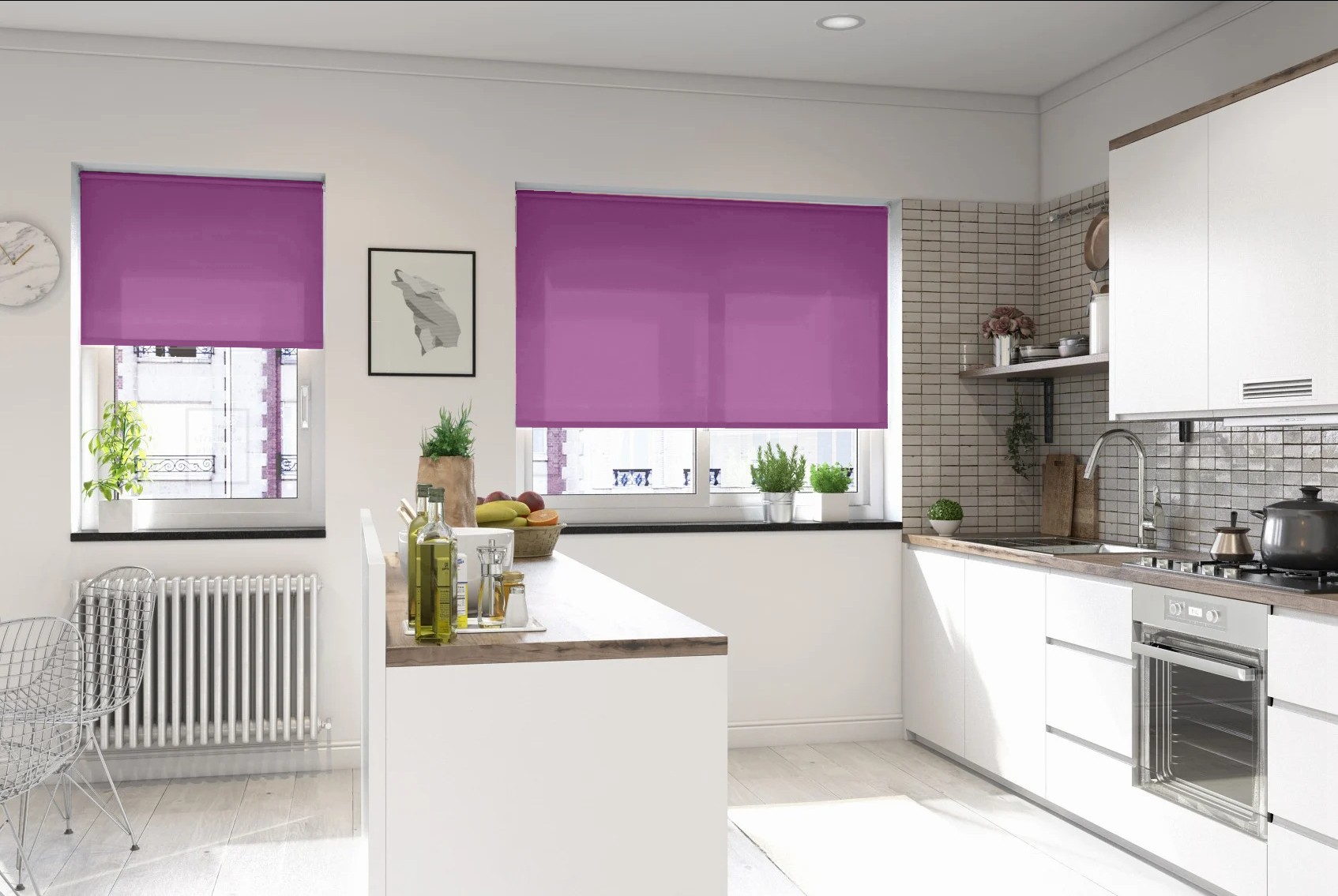 verona plum dimout cordless roller blind