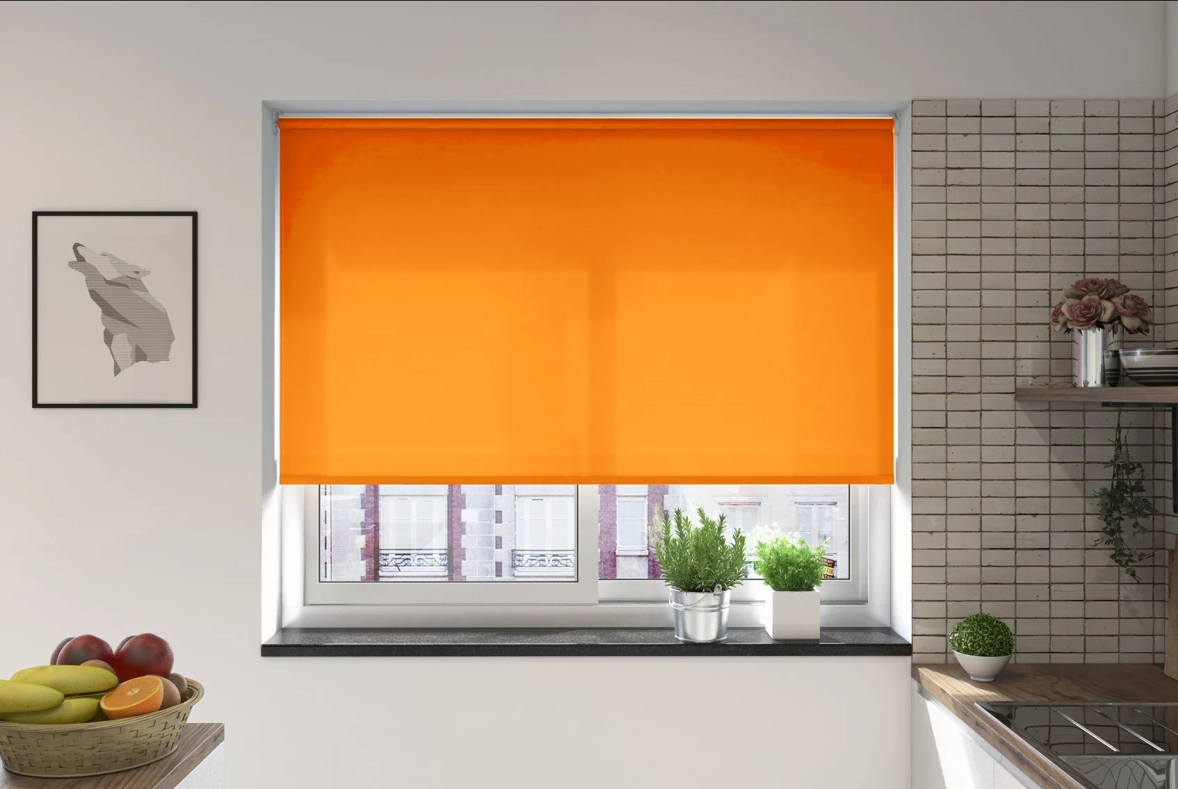 verona tangerine dimout xl mains electric roller blind