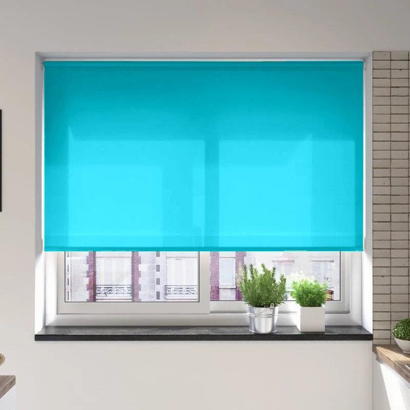 Verona Turquoise Dimout Smart Roller Blind
