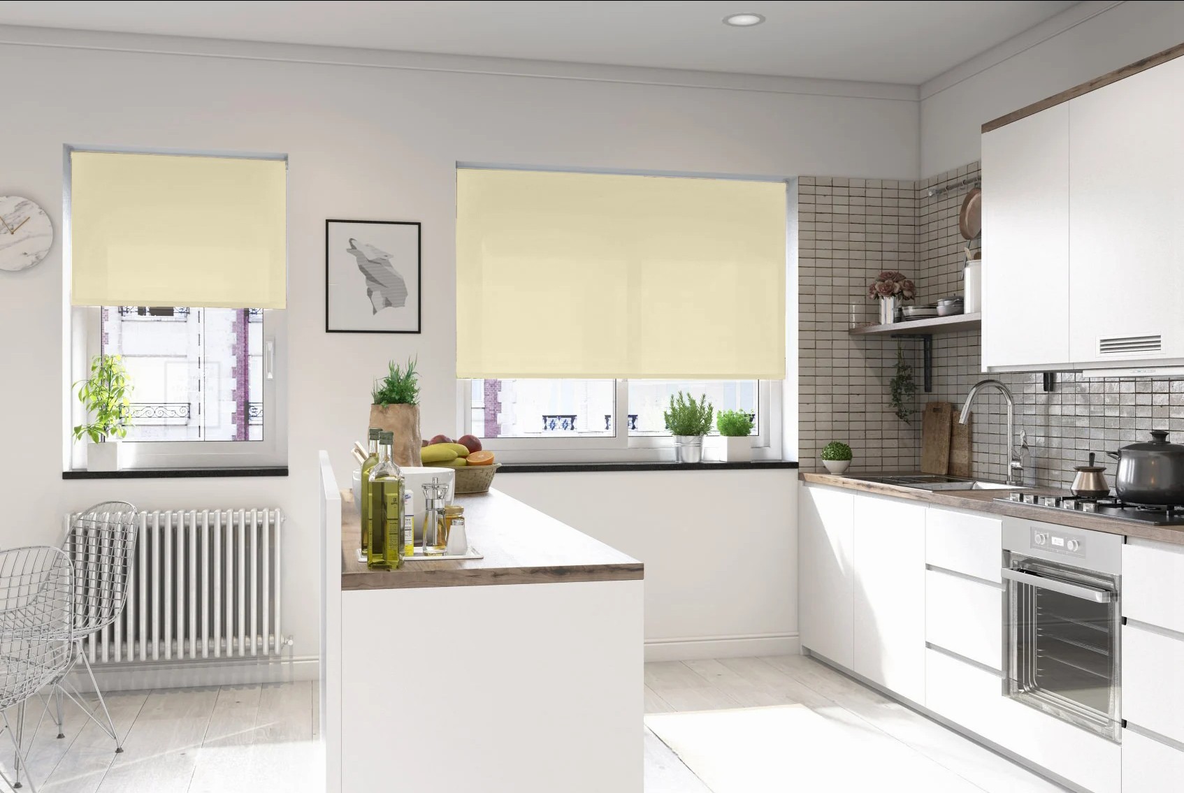 verona vanilla dimout roller blind