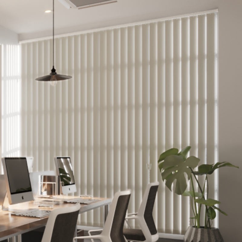 Commercial FR Sandstone Dimout Cordless Vertical Blind