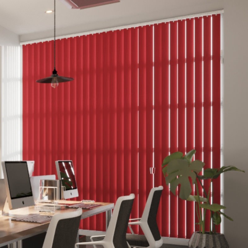 Commercial FR Scarlet Blackout Vertical Blind