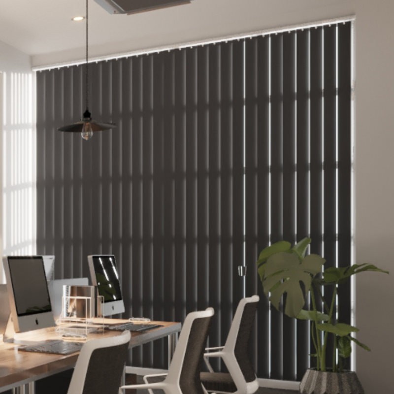 Commercial FR Slate Blackout Vertical Blind