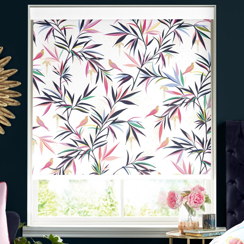 Sara Miller Bamboo White Dimout Roller Blind