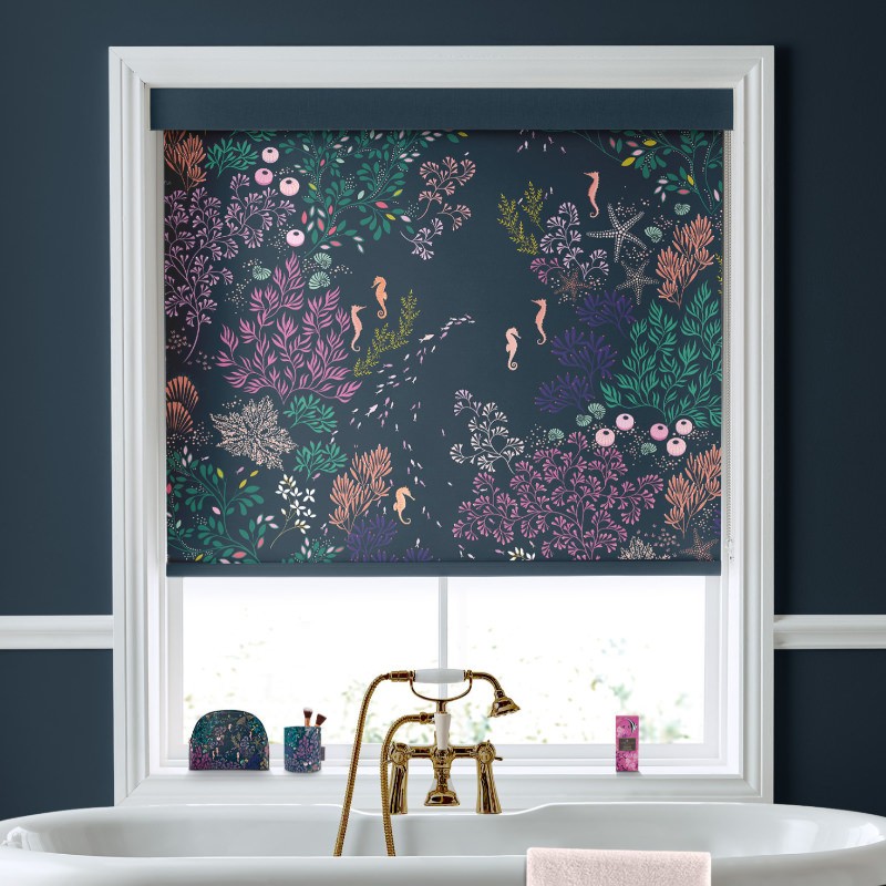 Sara Miller Underwater Midnight Dimout Roller Blind