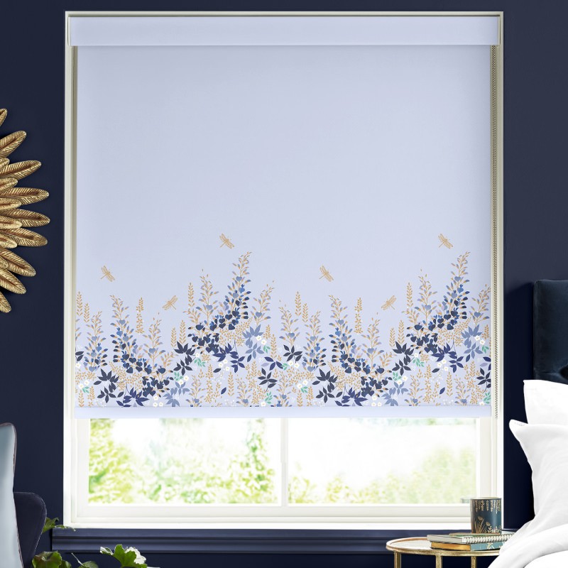 Sara Miller Wisteria Pale Blue Dimout Roller Blind