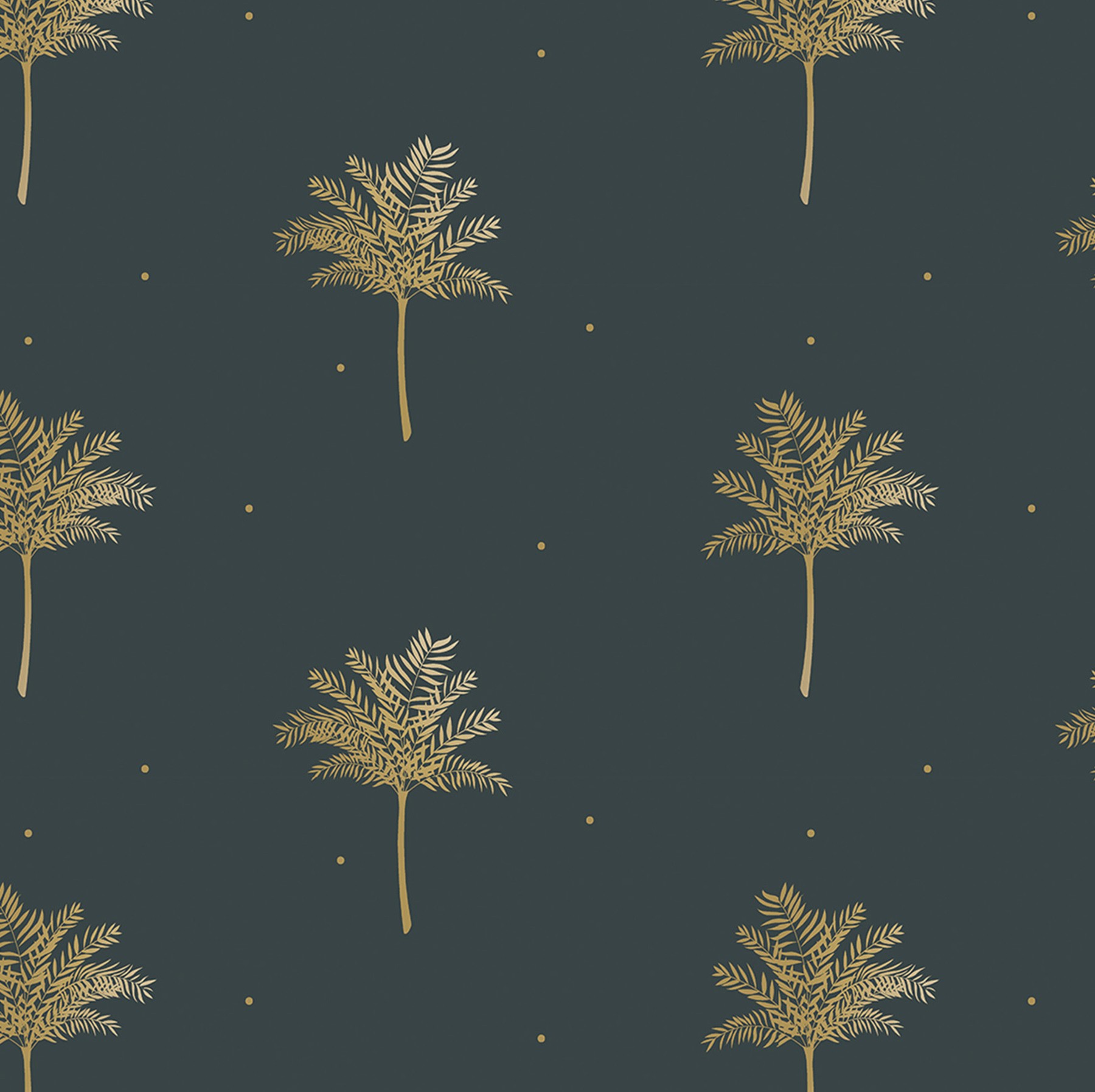 Sara Miller Small Palm Tree Forest Green Dimout Roller Blind