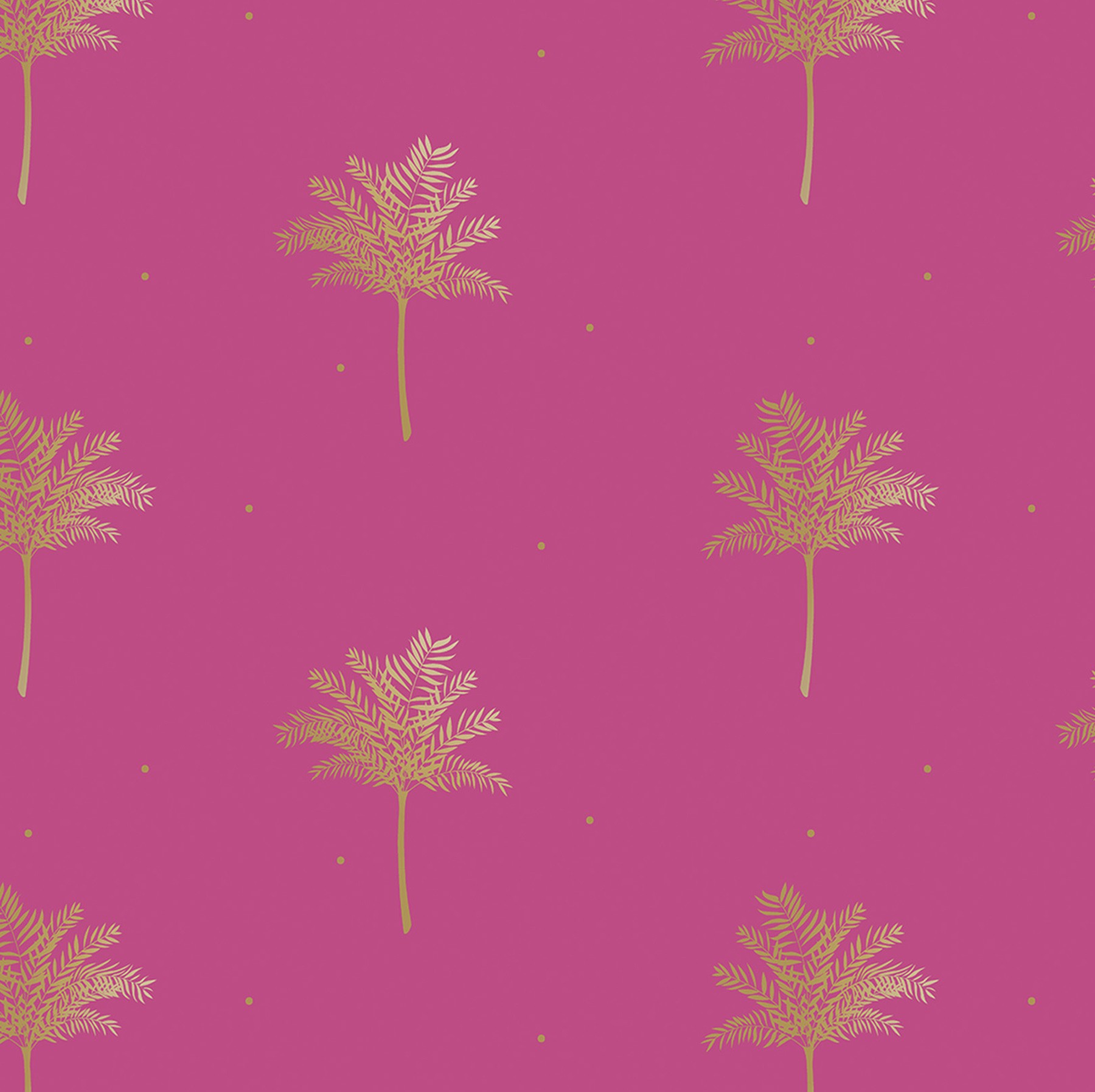 Sara Miller Small Palm Tree Pink Dimout Roller Blind