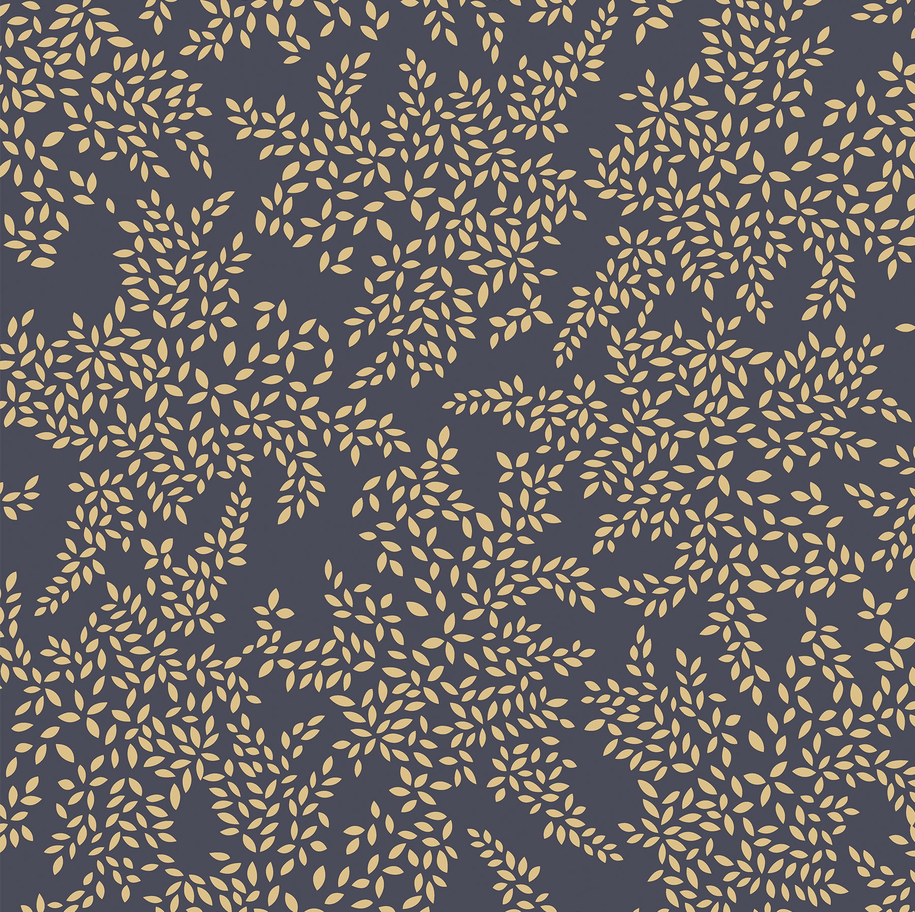 Sara Miller Little Leaves Smokey Blue Blackout Roller Blind