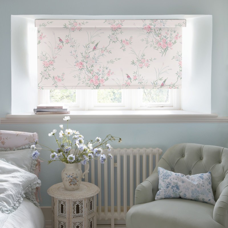 Bird Chinoiserie Blossom Soft Touch Blackout Roller Blind