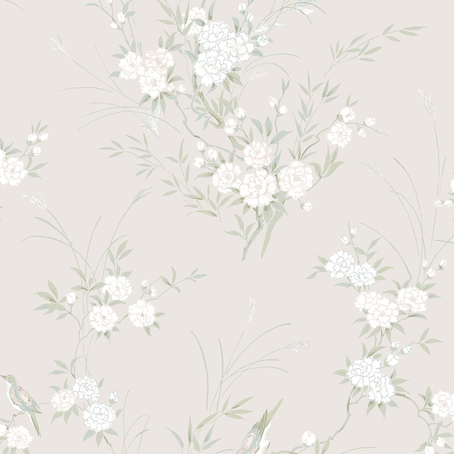 bird chinoiserie natural soft touch blackout roller blind