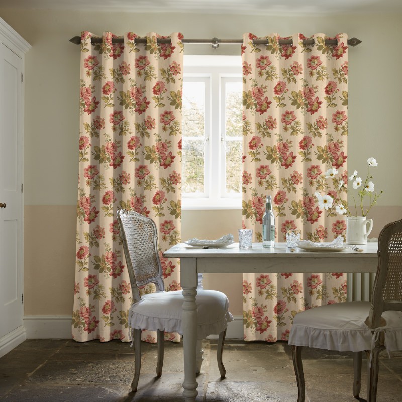 Eloise Vintage Pink Floral Curtains