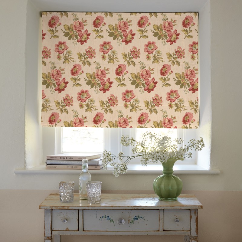 Eloise Vintage Pink Floral Roman Blind
