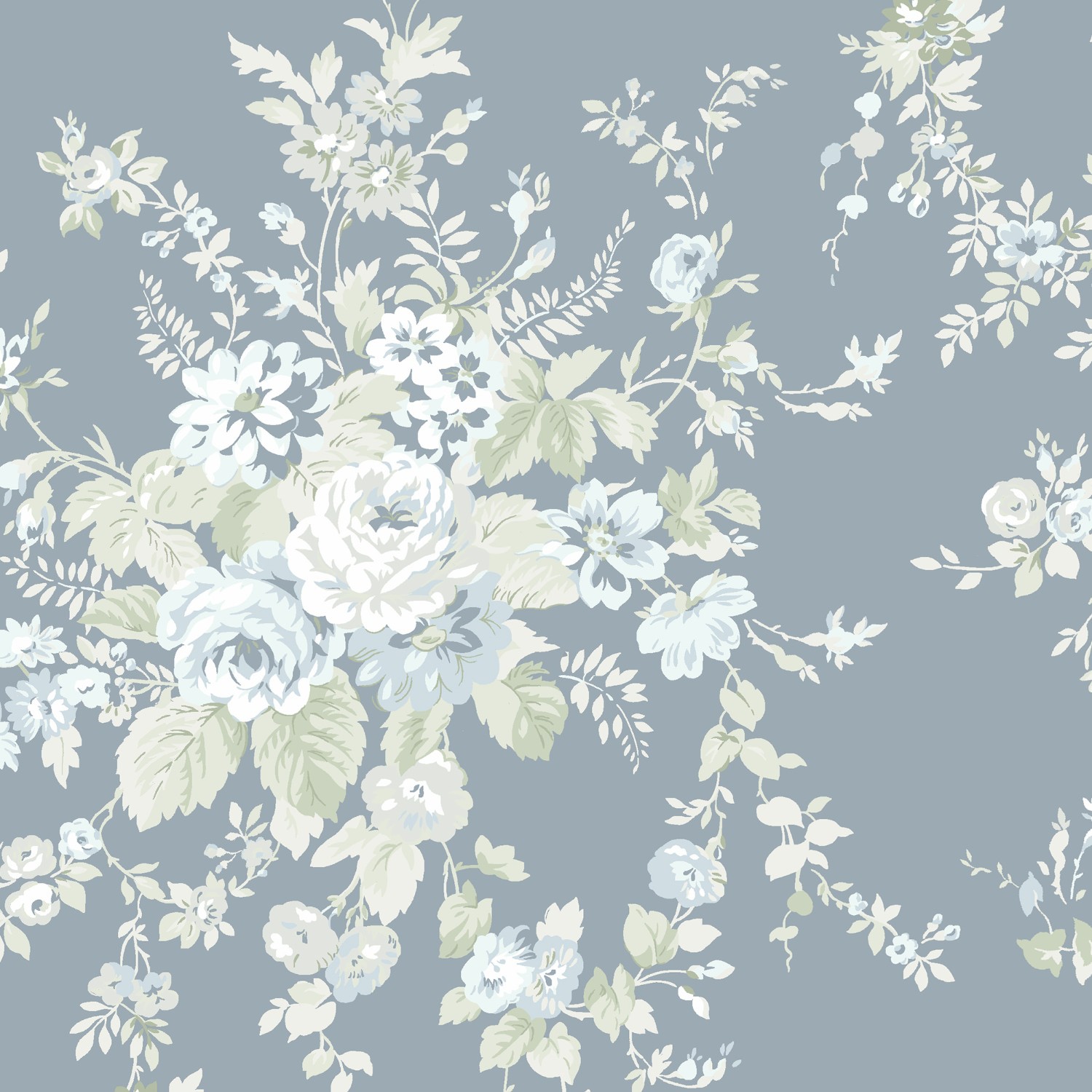garden floral sheer dusky blue sheer roller blind