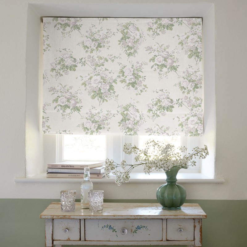 Rose Chintz Natural Floral Roman Blind