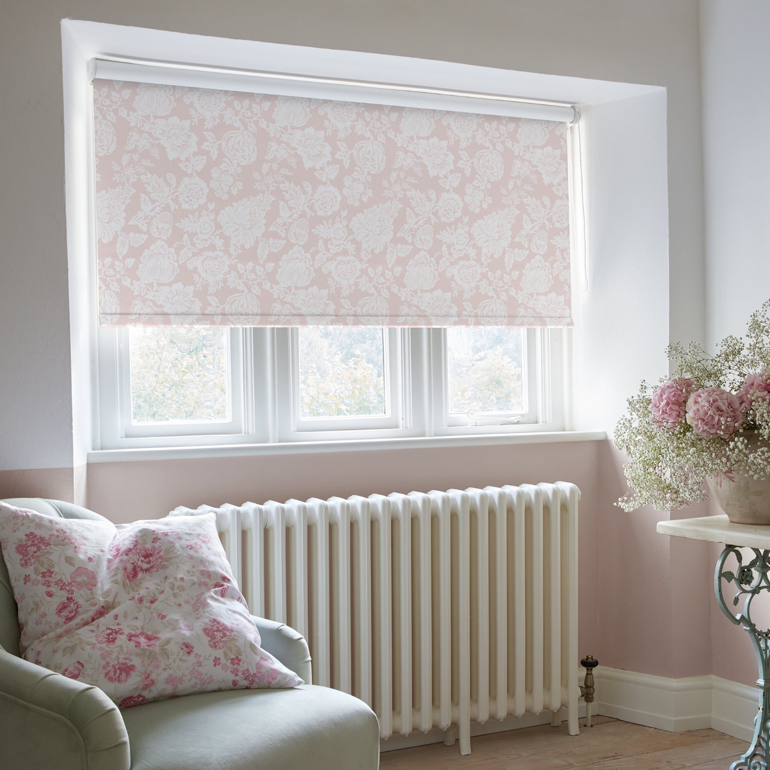 stipple dusky pink soft touch blackout roller blind
