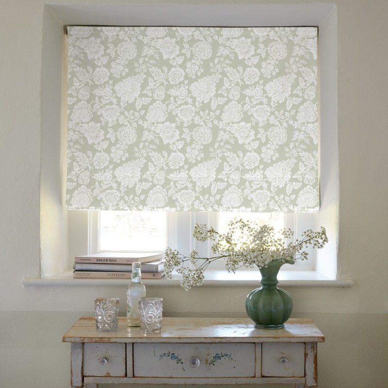 Stipple Sage Floral Roman Blind