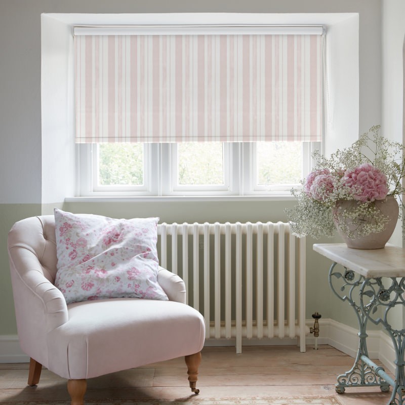 Watercolour Stripe Blush Soft Touch Blackout Roller Blind