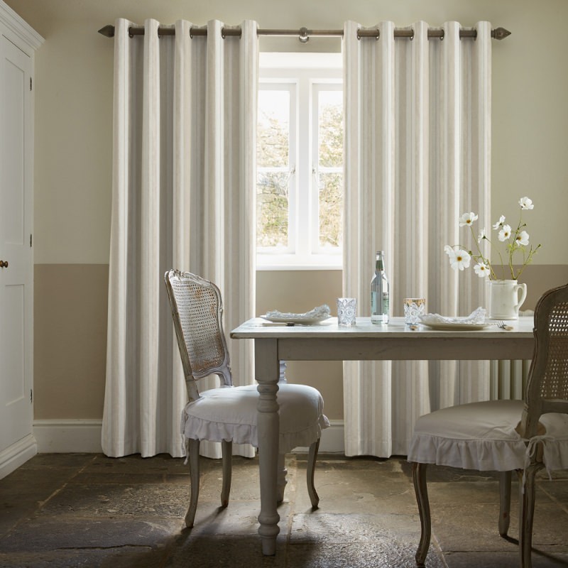 Watercolour Stripe Natural Stripe Curtains