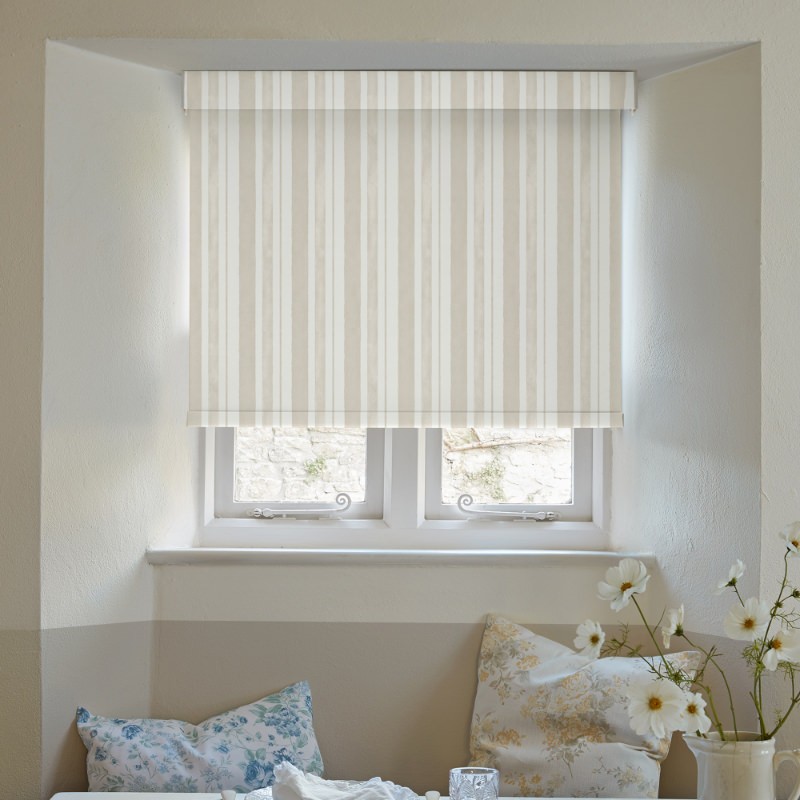 Watercolour Stripe Natural Soft Touch Blackout Roller Blind