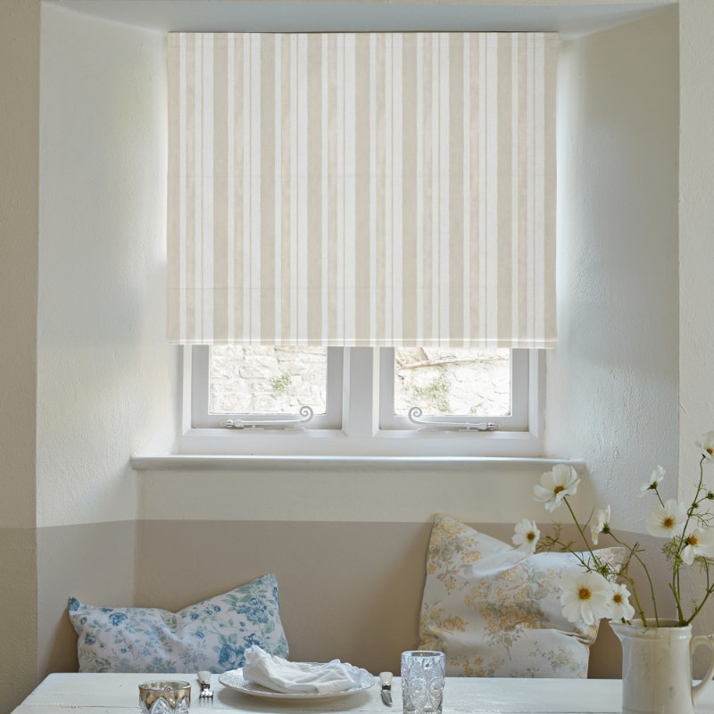 Watercolour Stripe Natural Stripe Roman Blind