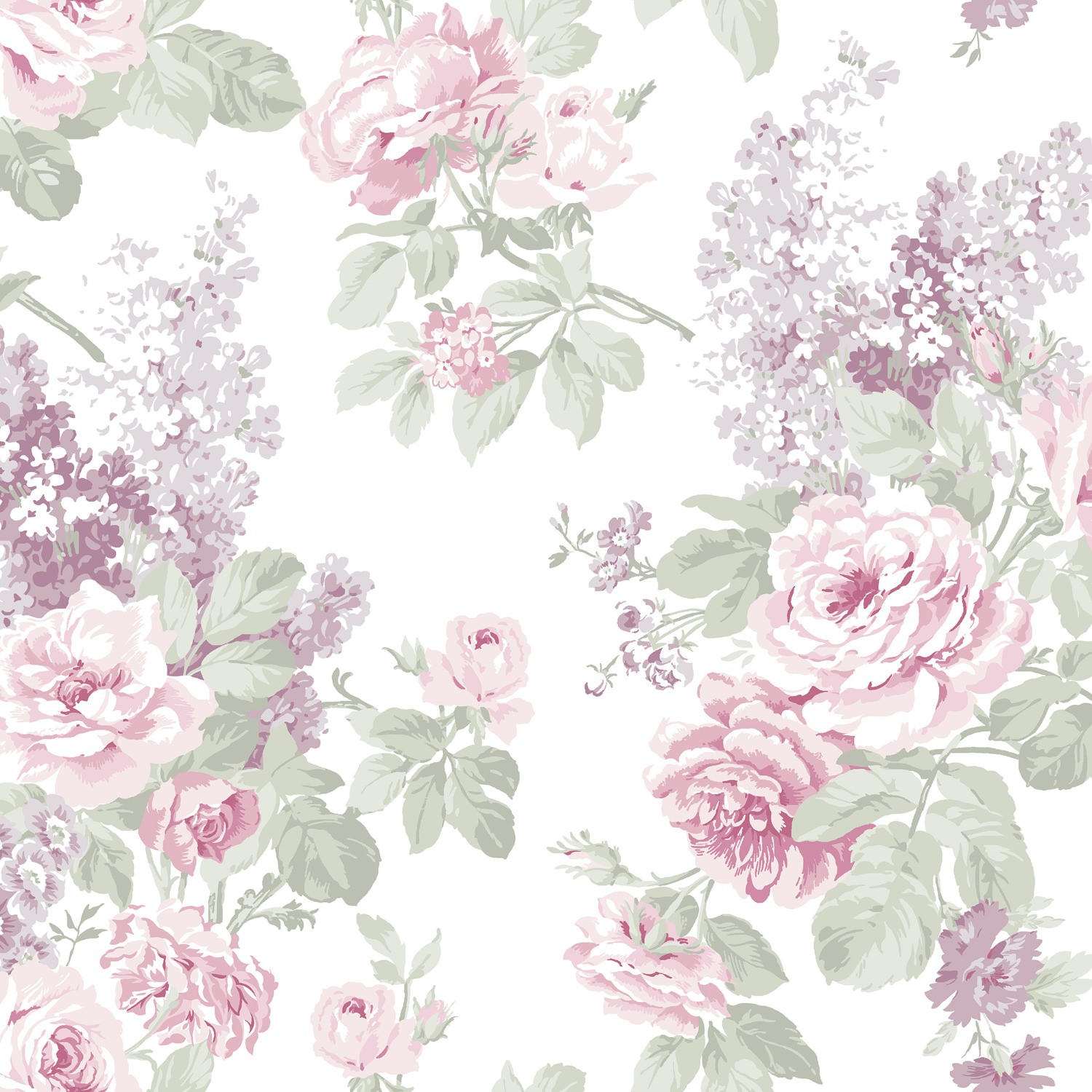 wild garden lilac floral roman blind