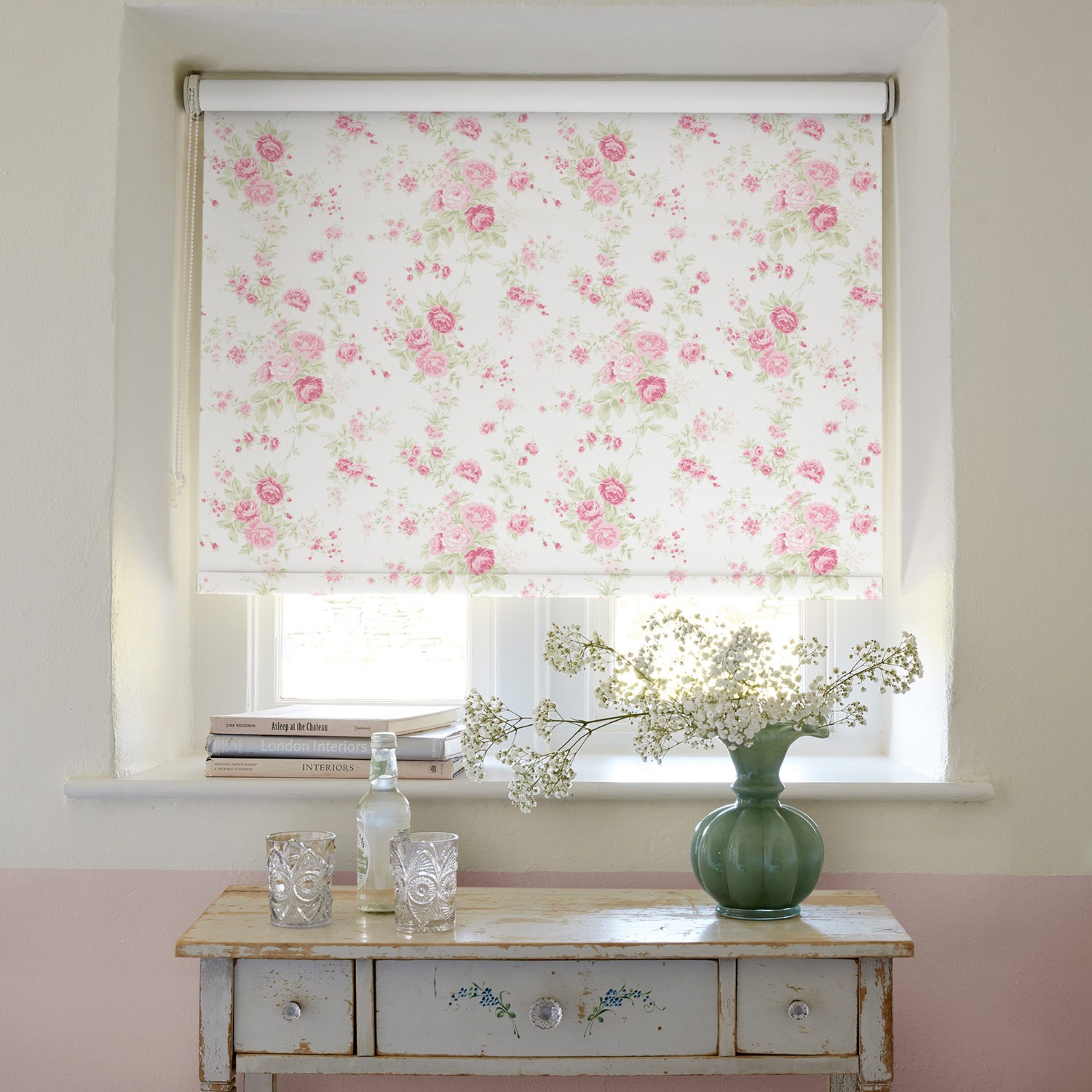 wildflower rose soft touch blackout roller blind