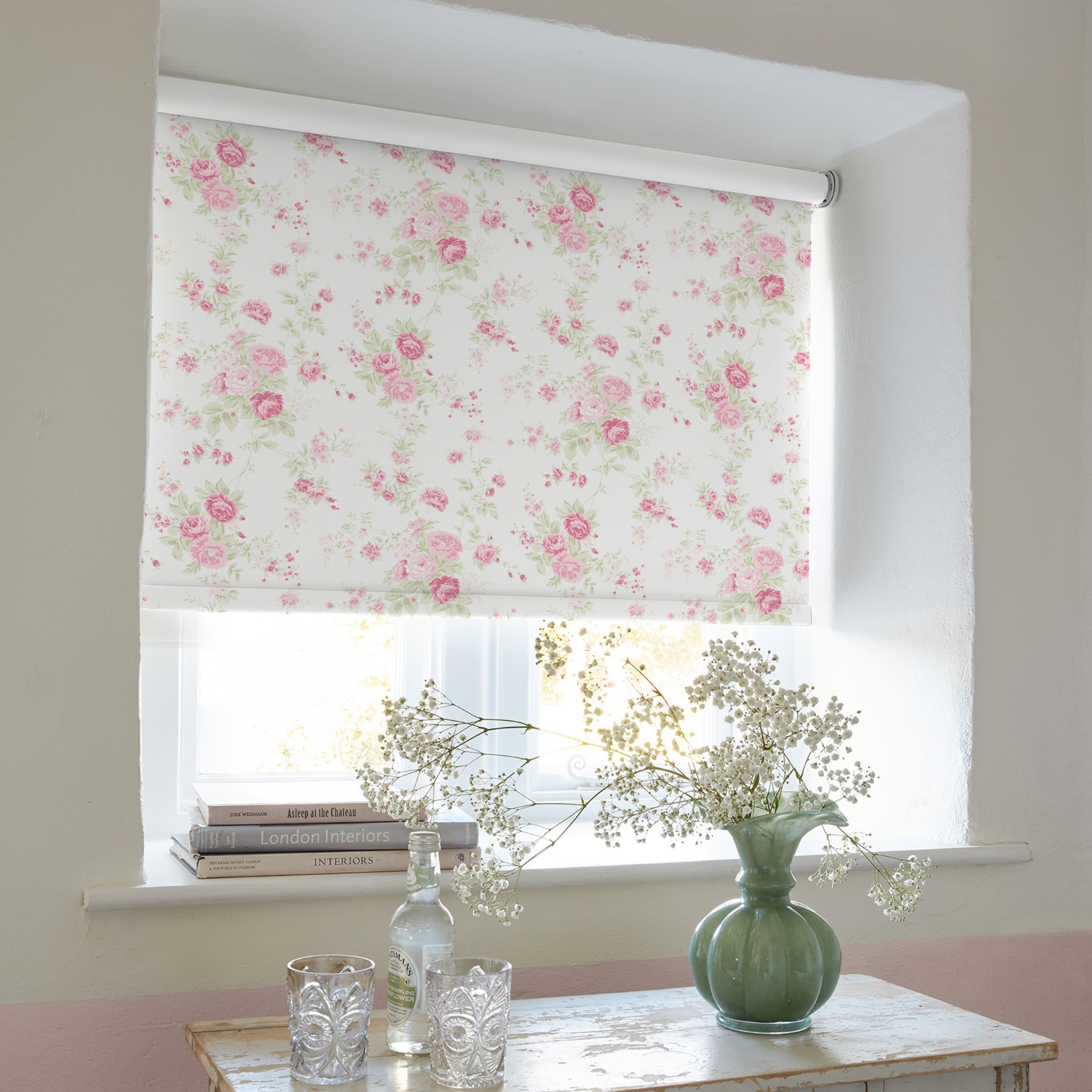 wildflower rose soft touch blackout roller blind