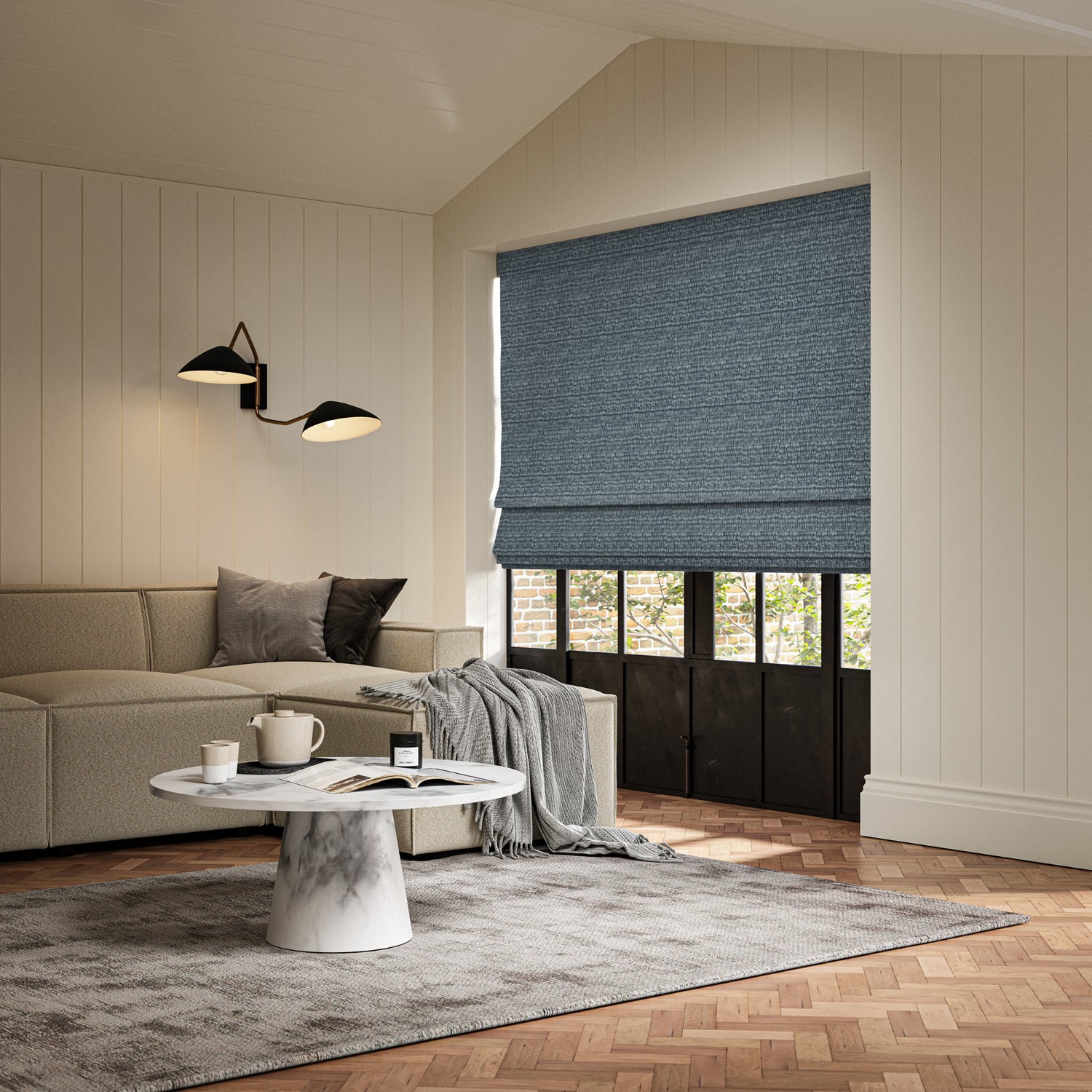 abelia danube jacquard roman blind