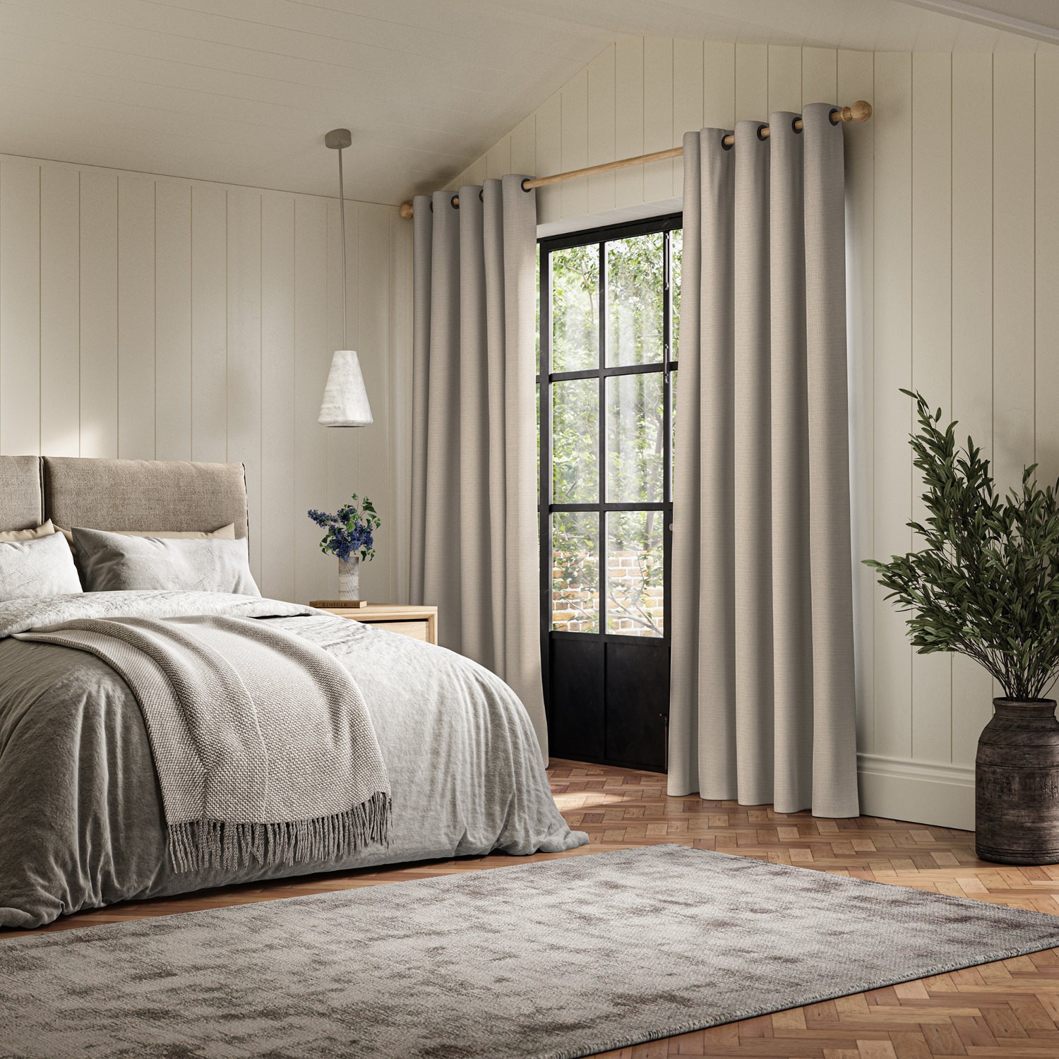 abelia flax jacquard curtain