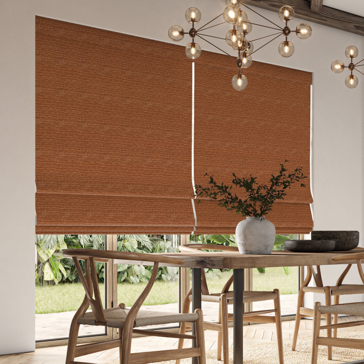abelia henna jacquard roman blind