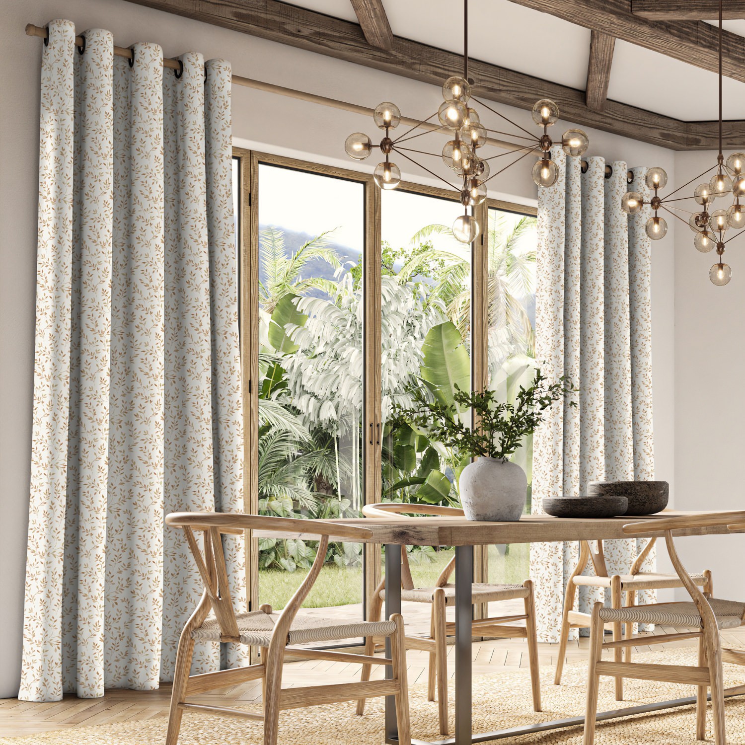aideen ginger printed curtain