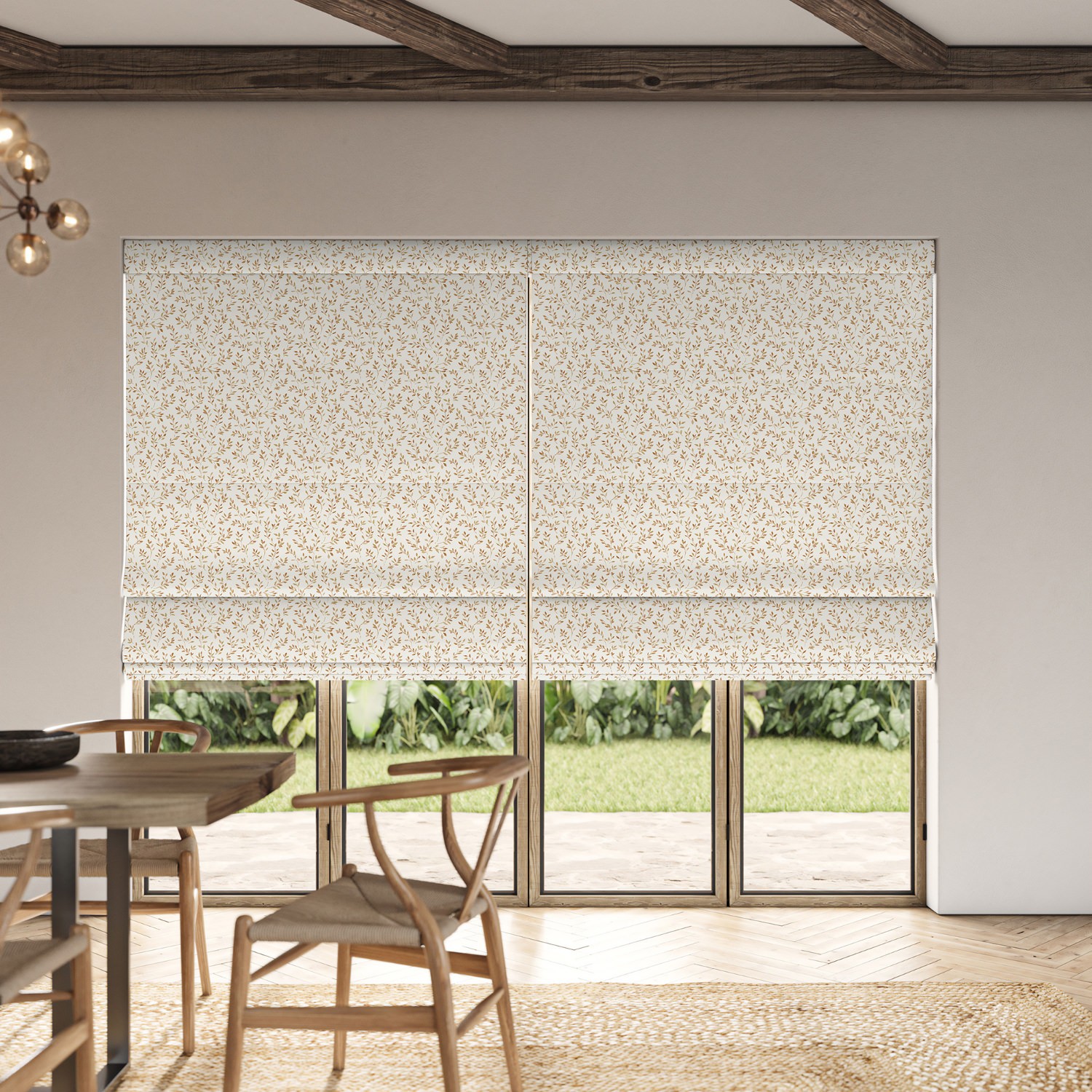aideen ginger printed roman blind