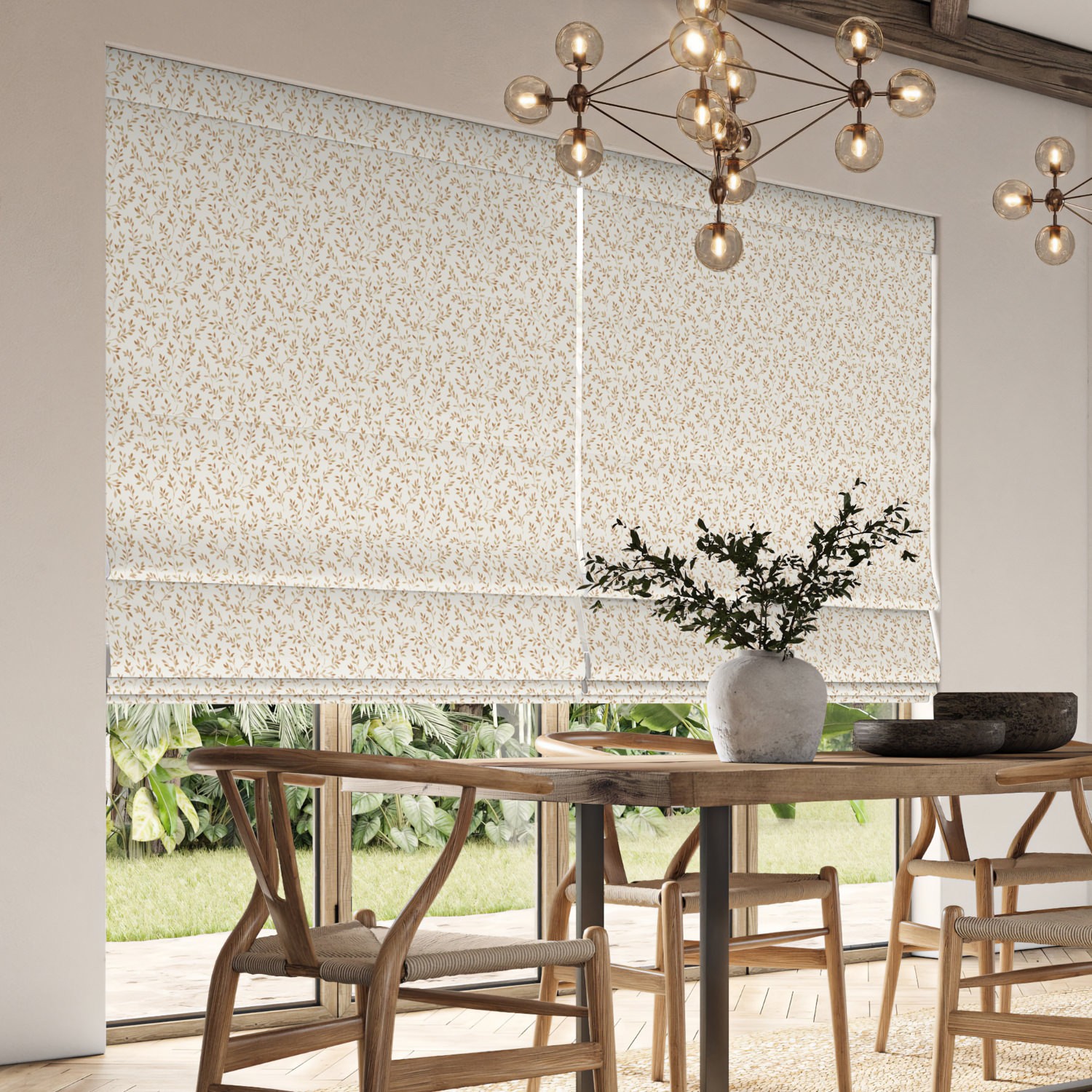 aideen ginger printed roman blind