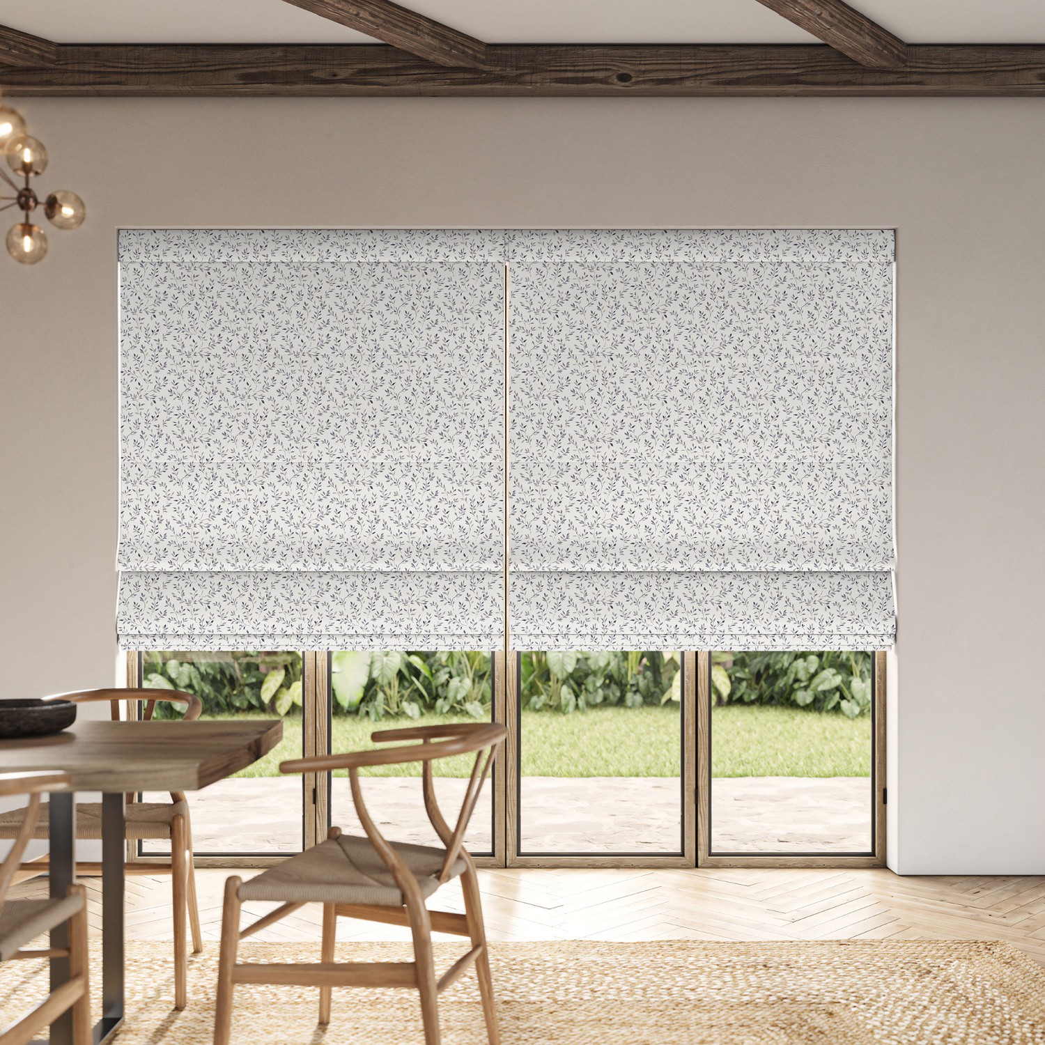 aideen violet printed roman blind