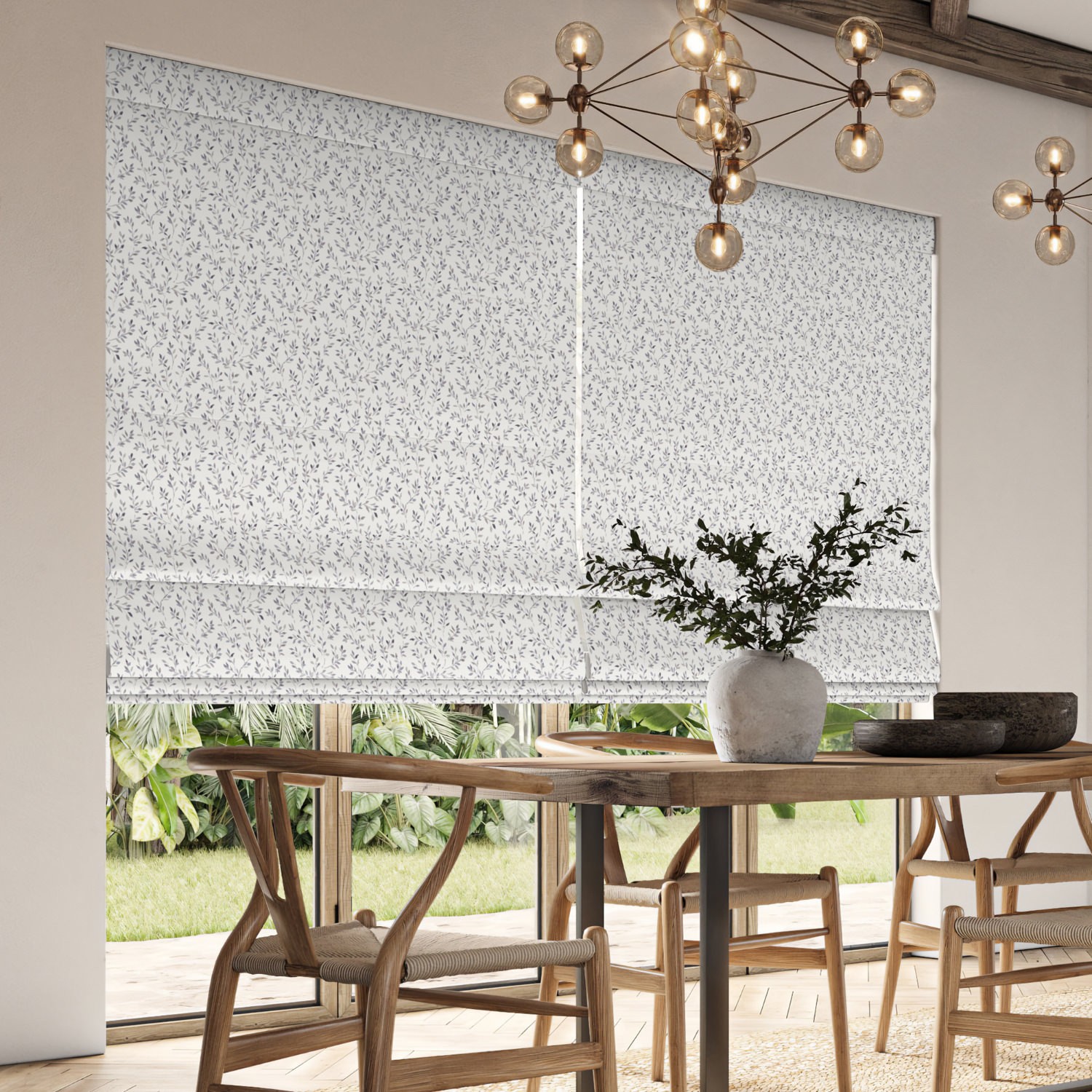 aideen violet printed roman blind