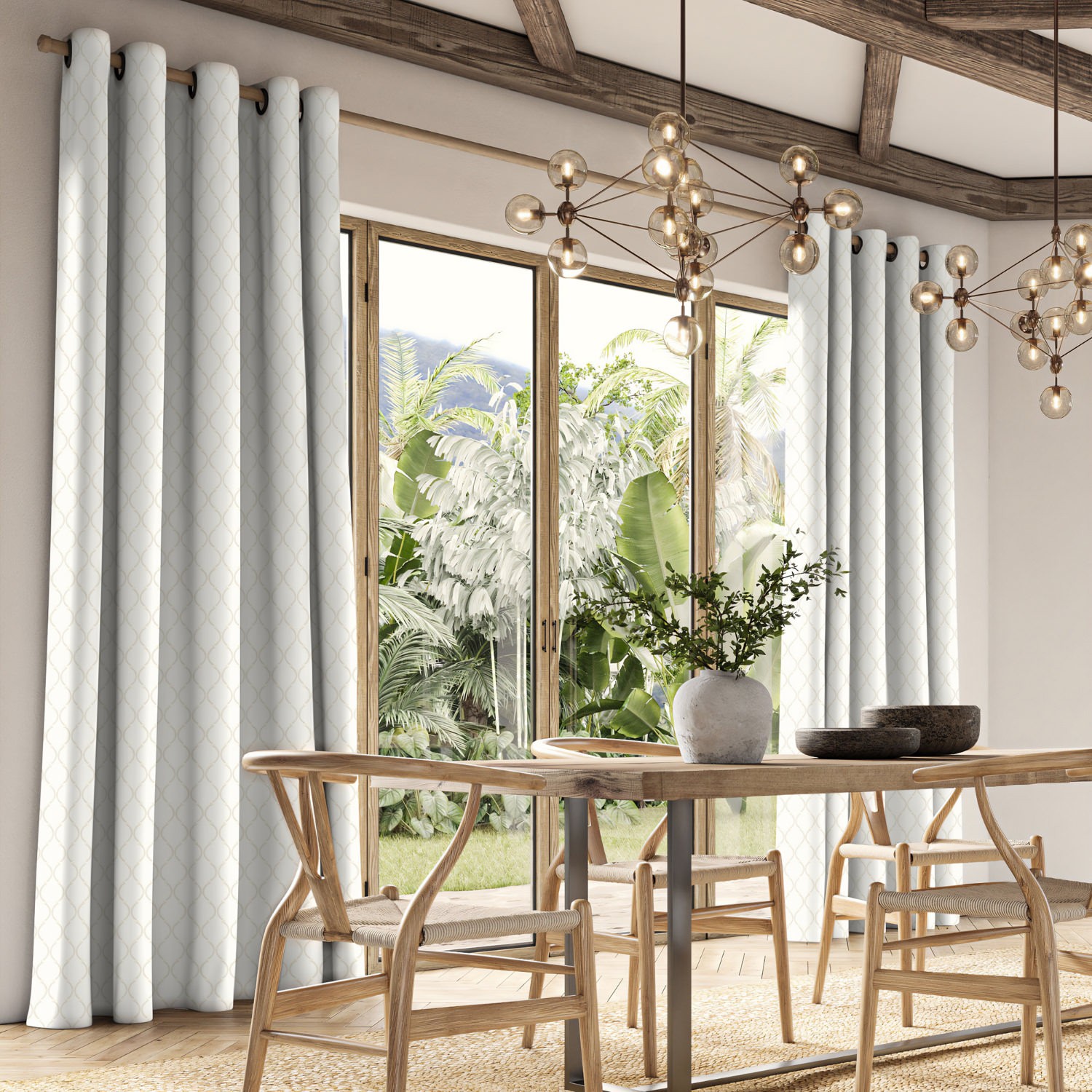 allen ivory emboidery curtain