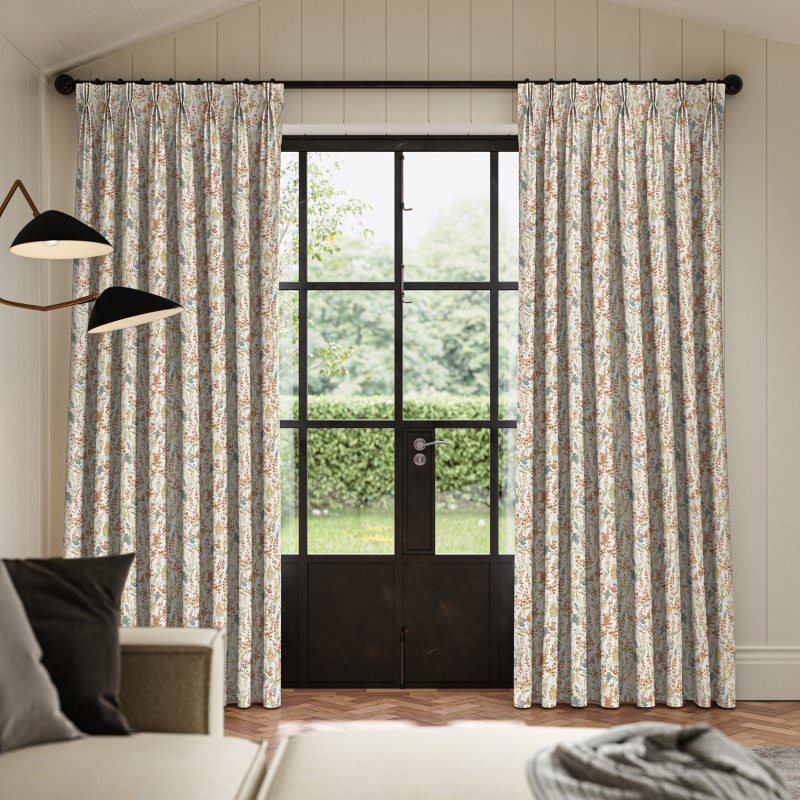 Alluna Ginger Printed Curtain with its vibrant and energetic warm printed pattern.