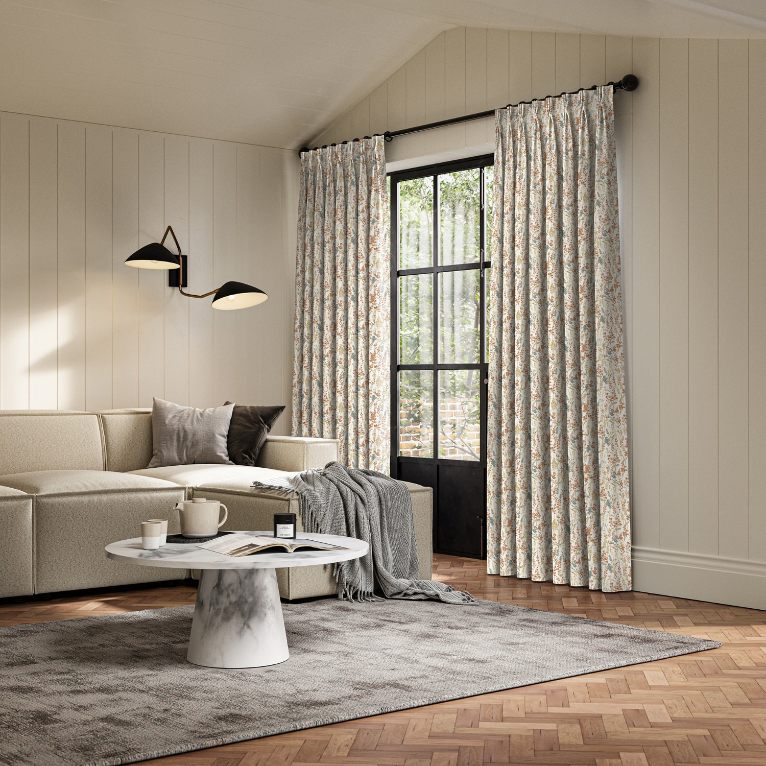 alluna ginger printed curtain